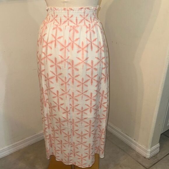 NWT LOFT Coral/White Patterned Women's Skirt Size Medium - Picture 8 of 13